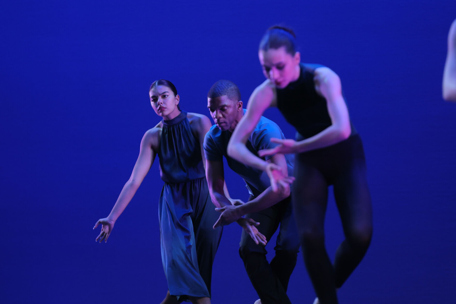 Dancer Kevin Boseman performs with Fine Arts Center students in Greenville